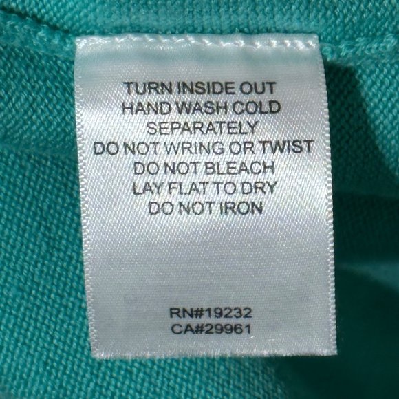 Alfred Dunner size XL green appliqué attached beaded necklace 3/4 sleeve sweater - Picture 6 of 8